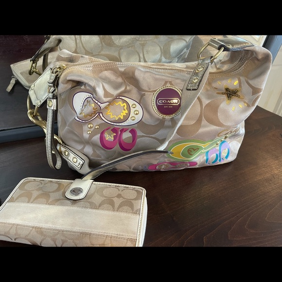 Coach Handbags - Coach Optic with Appliqués Hobo